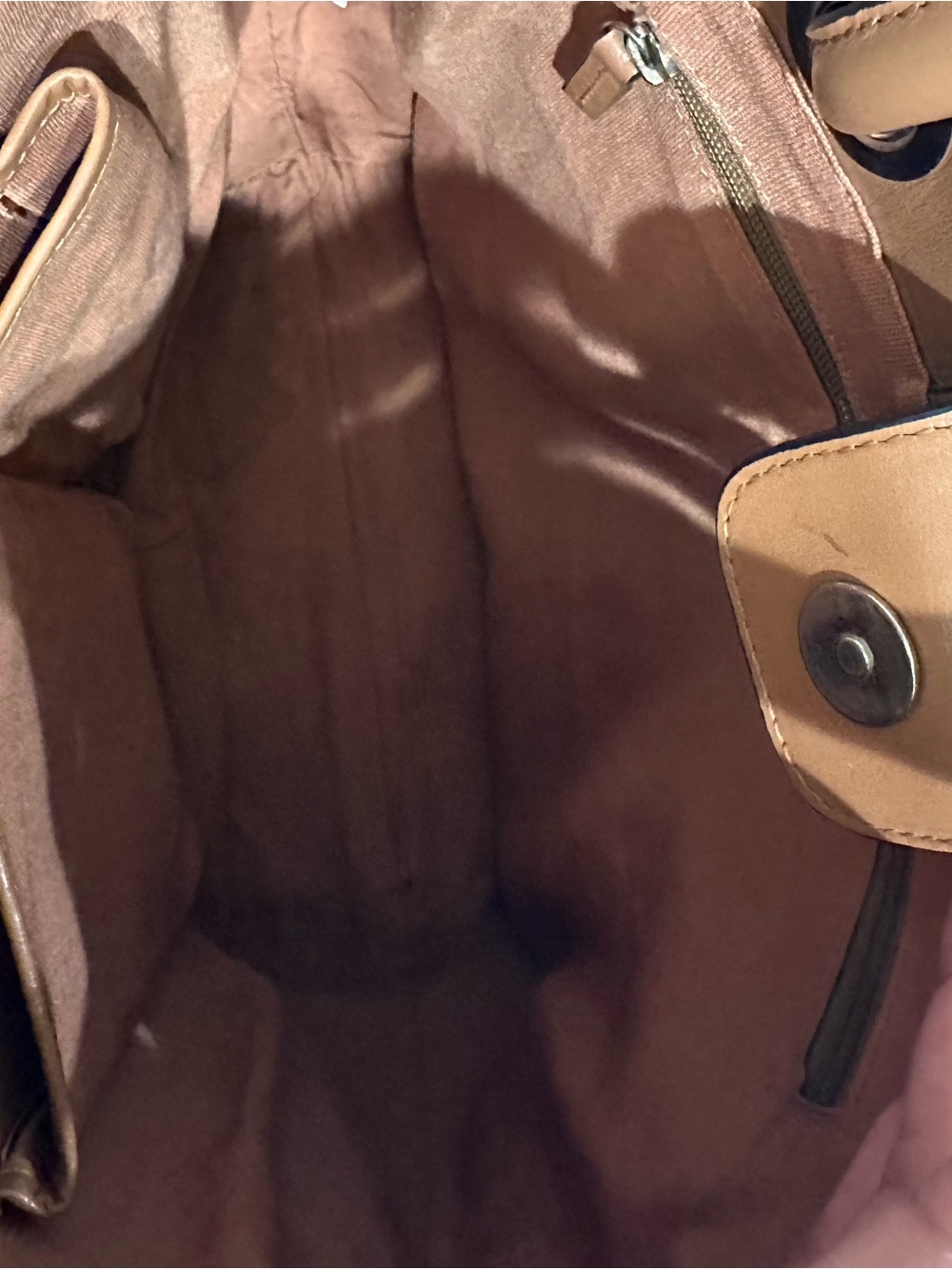 Talbots Woven Leather Tote Bag with Floral Scarf - Cognac - Picture 5 of 5